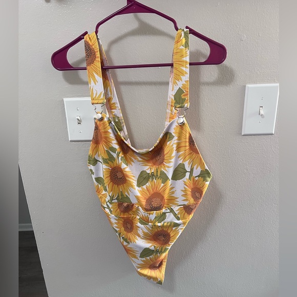 Blackmilk Tops - Overall body suit sunflower print